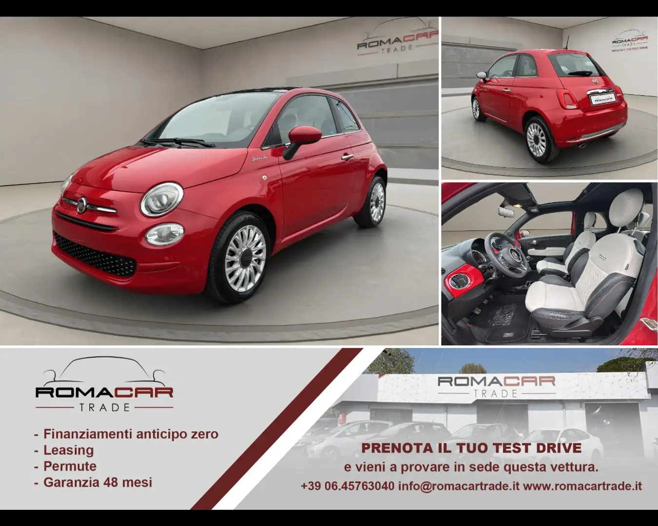 Fiat 500 (2015-2024) - 500 1.0 Hybrid Dolcevita Rosso - 1