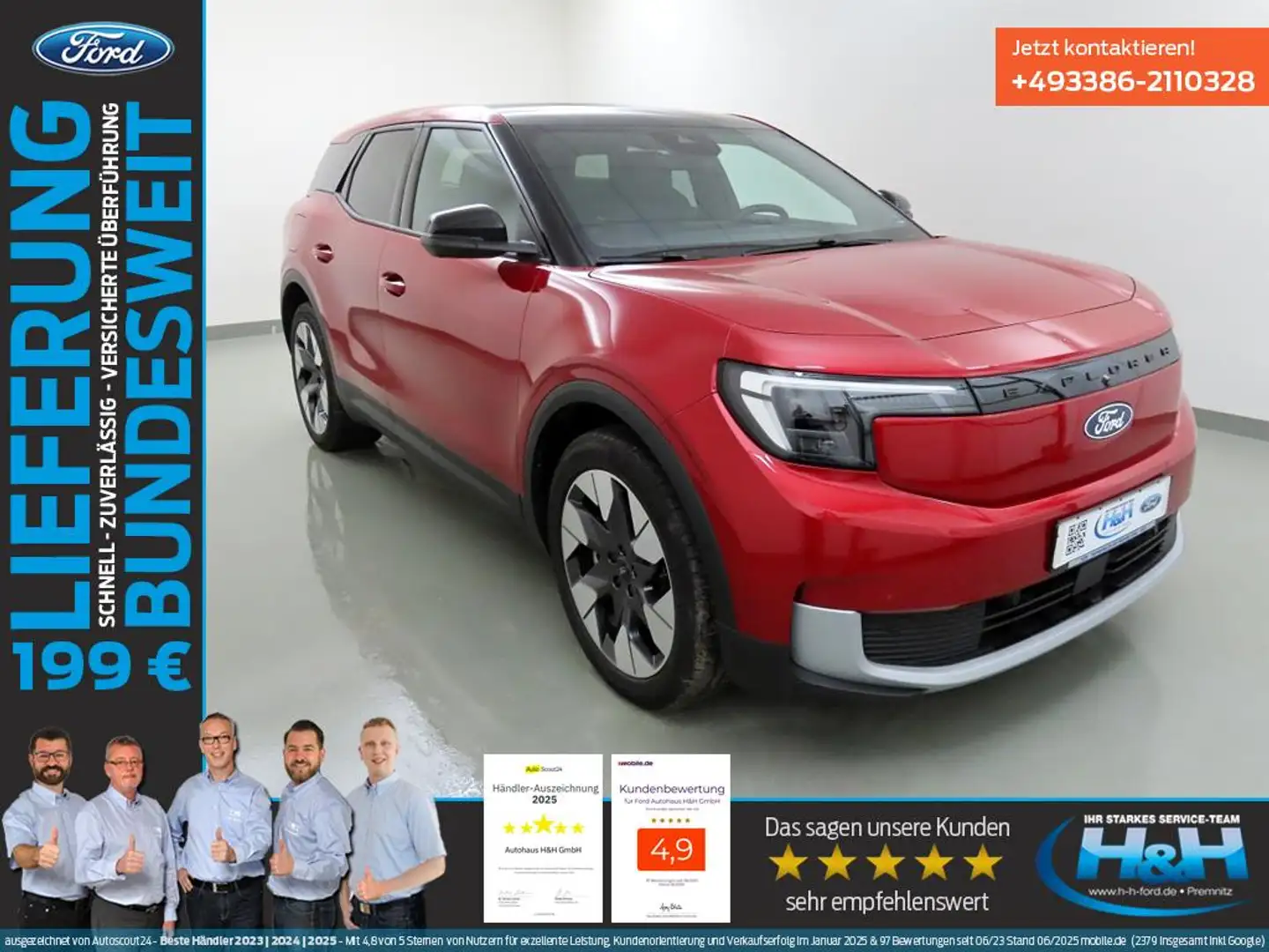 Ford Explorer Premium AWD 250kw Pano+Wärmepumpe+AHK Rot - 1