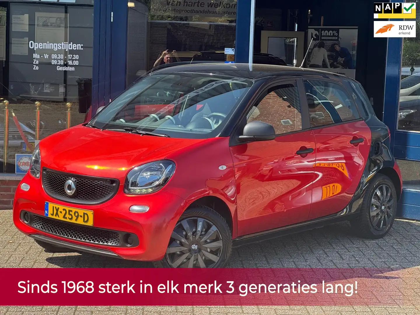 smart forFour 1.0 Pure 5 deurs two tone! NL AUTO NAP! Airco l Cr Rood - 1