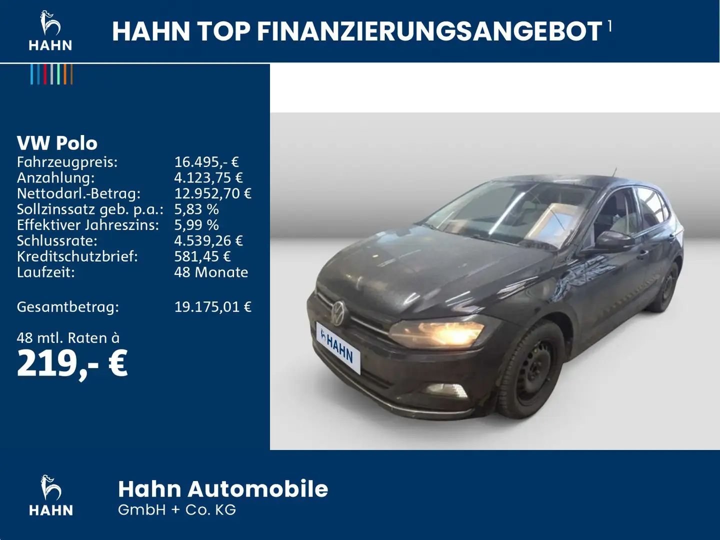 Volkswagen Polo 1.0TSI Highl DSG Cam Climatr Navi Sitzh Schwarz - 2