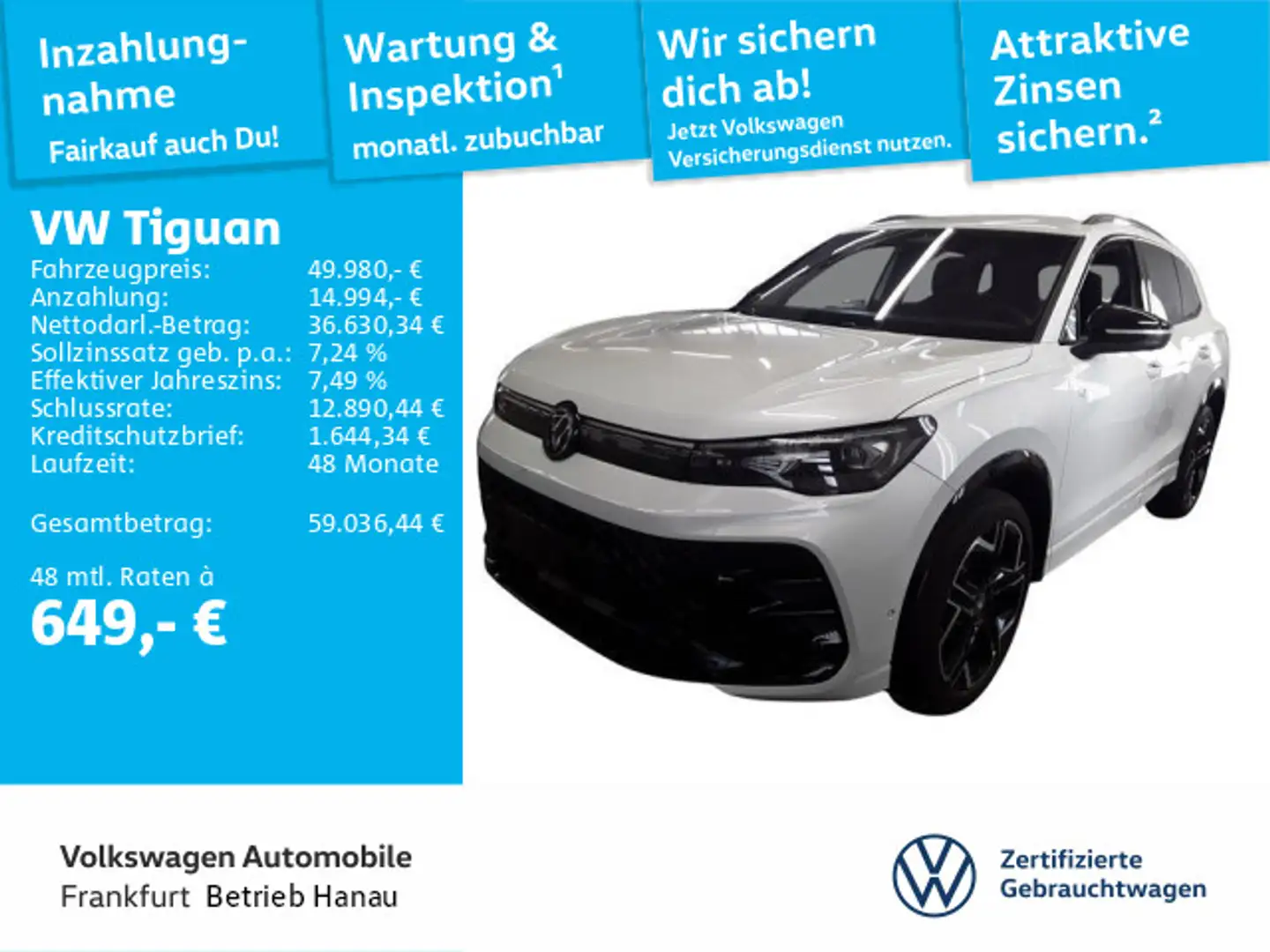 Volkswagen Tiguan 2.0 TSI DSG 4Motion R-Line DAB+ IQLight I Weiß - 1