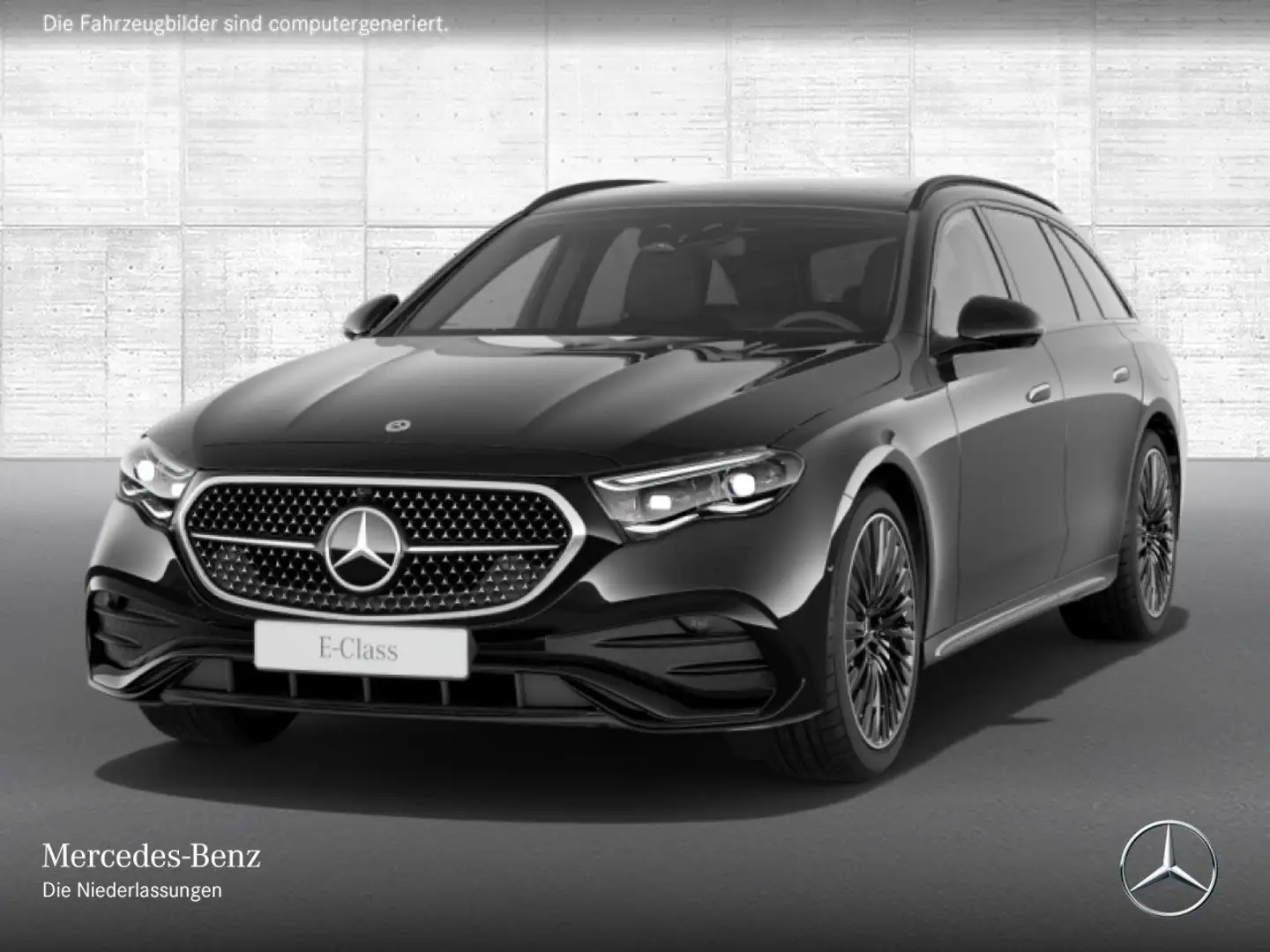 Mercedes-Benz E 300 e T AMG Fahrass Pano Burmester Distr. AHK 9G Schwarz - 2