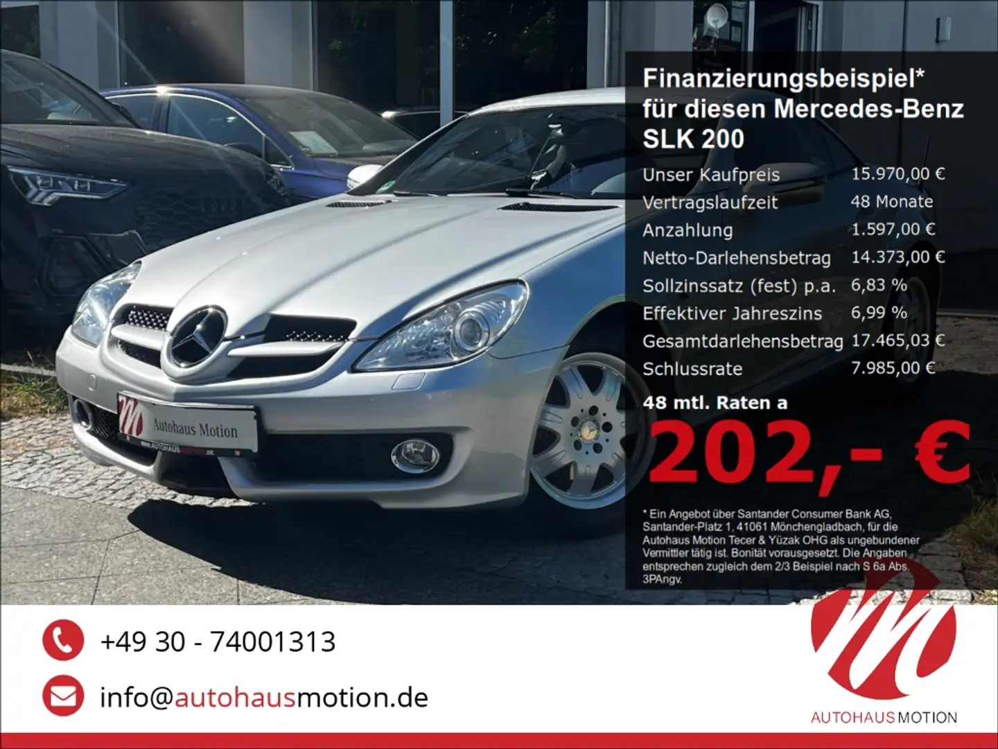 Mercedes-Benz SLK 200 Roadster  Kompressor K Navi Leder SHZ Bi-Xenon Zilver - 1