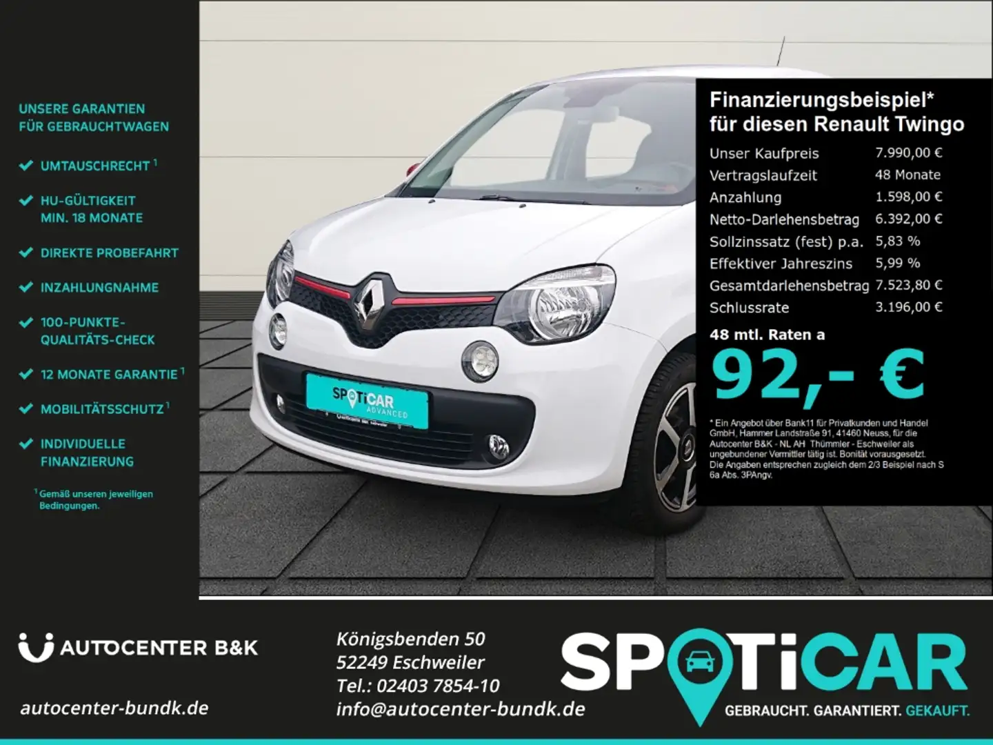 Renault Twingo Luxe Soundsystem SHZ Spurwechselassistent Temp PDC Blanc - 1