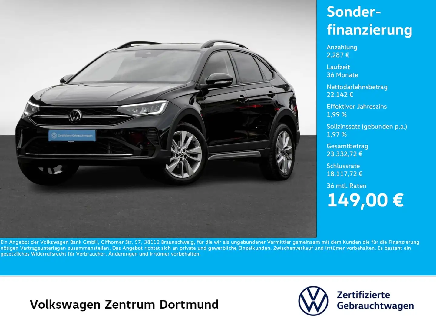 Volkswagen Taigo 1.5 LIFE LM17 CARPLAY/ANDROIDAUTO SITZHEIZ Schwarz - 1