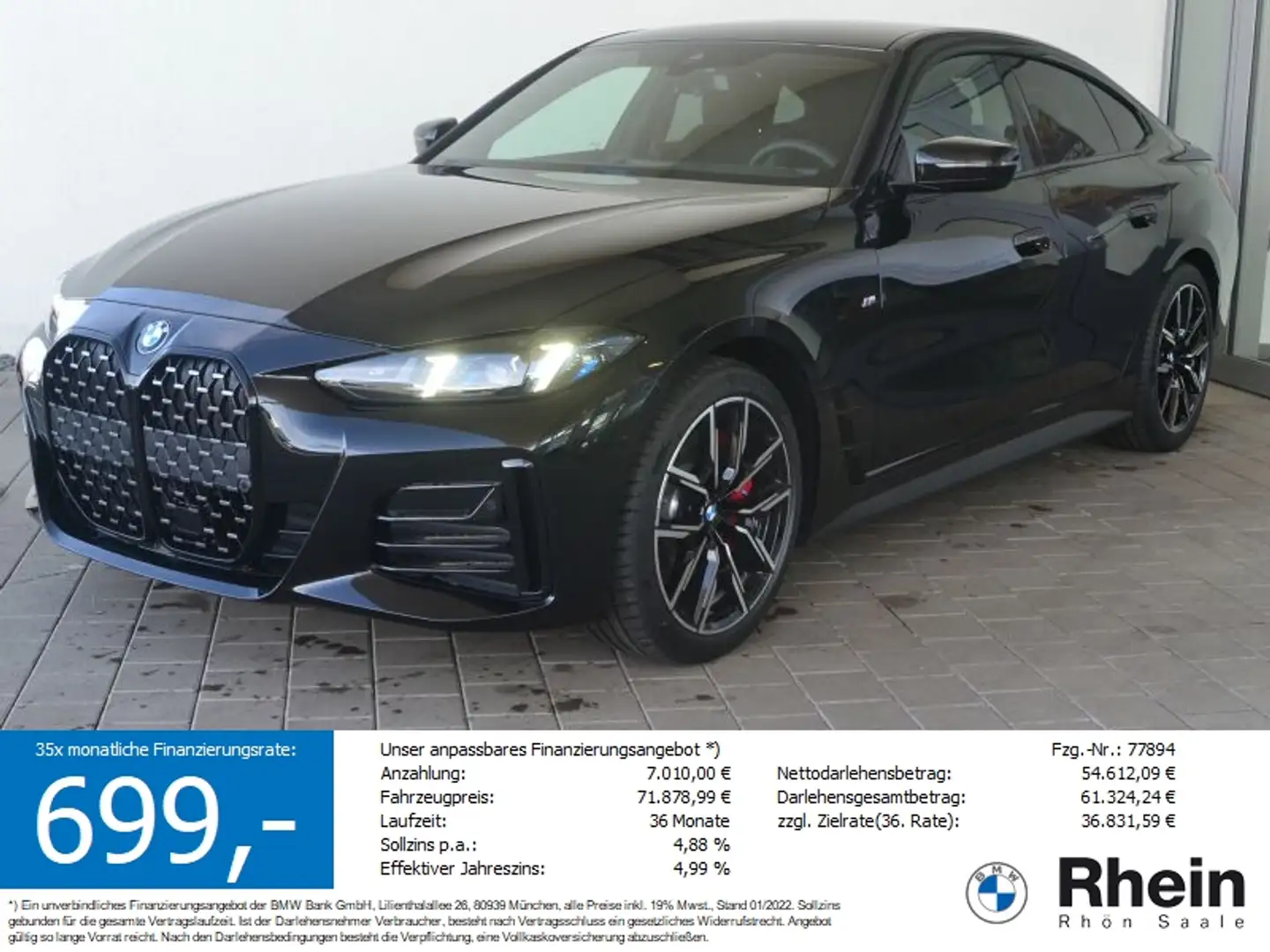 BMW 420 d M Sportpaket Pro LCI.H/K.AHK.ADAP-LED Schwarz - 1