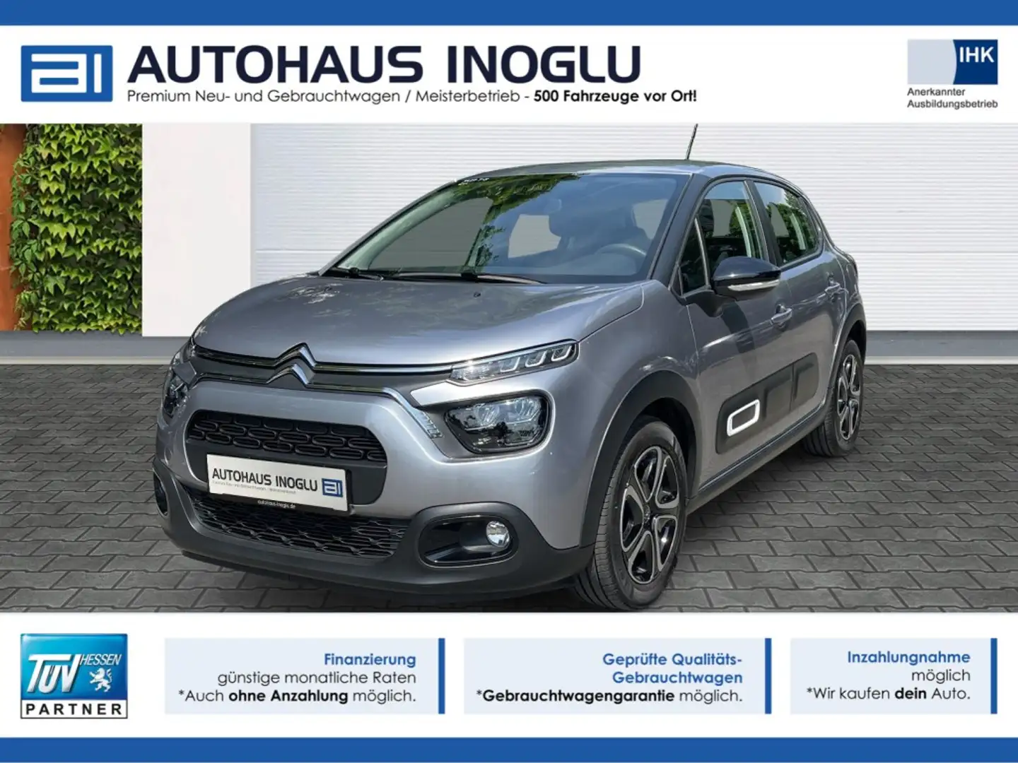 Citroen C3 PureTech 110 Plus Navi+LED+aKlima+Style-Paket++ Grau - 1