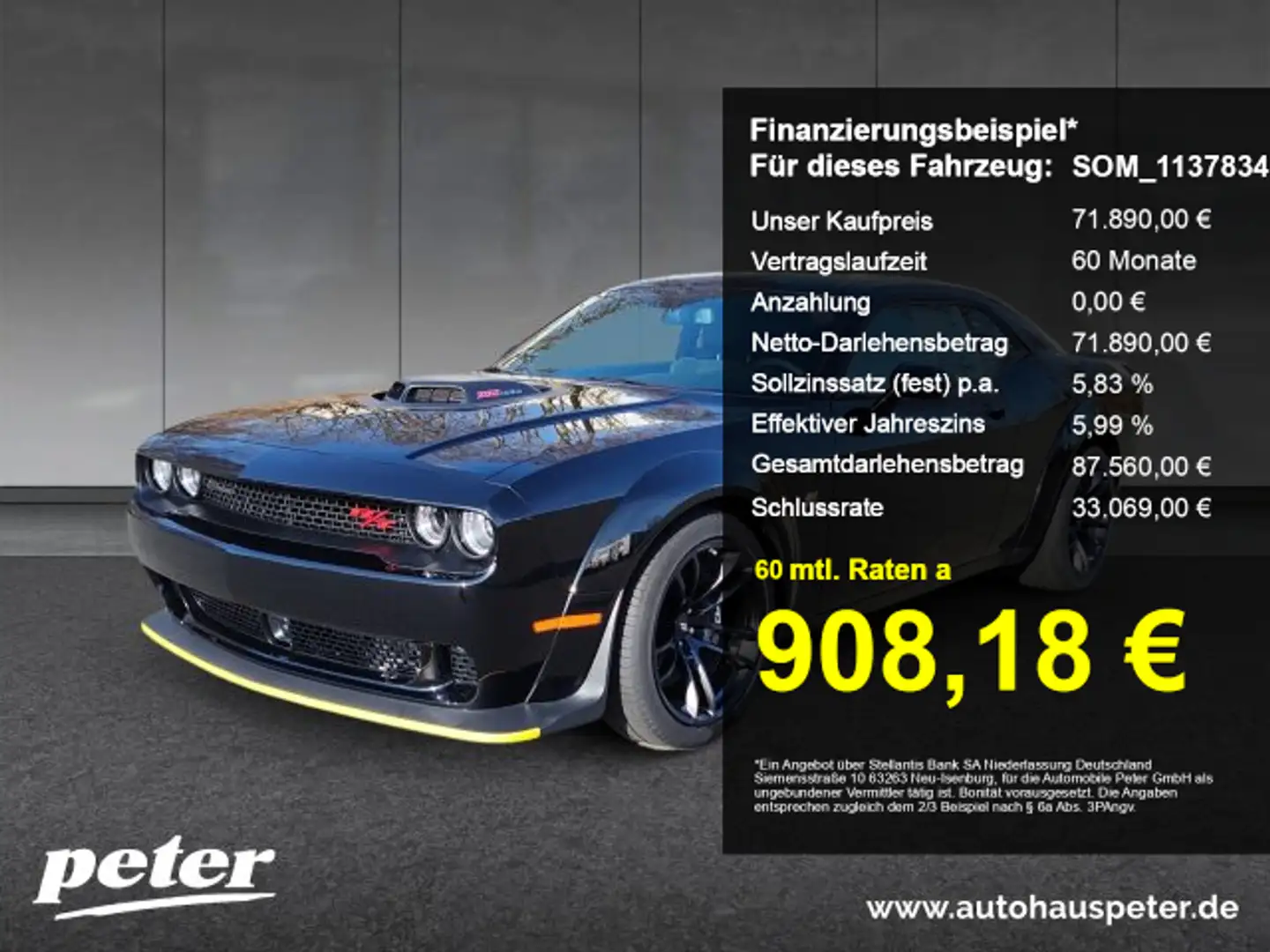 Dodge Challenger Challenger R/T ScatPack Shaker Widebody 6.4 Hemi Zwart - 1