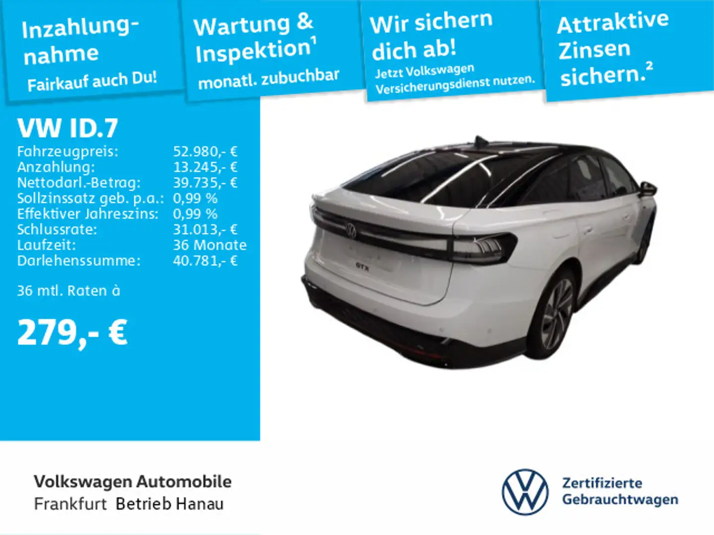 Volkswagen ID.7 GTX 4-Motion IQ.DRIVE HUD IQ.LIGHT Anschluß Weiß - 2