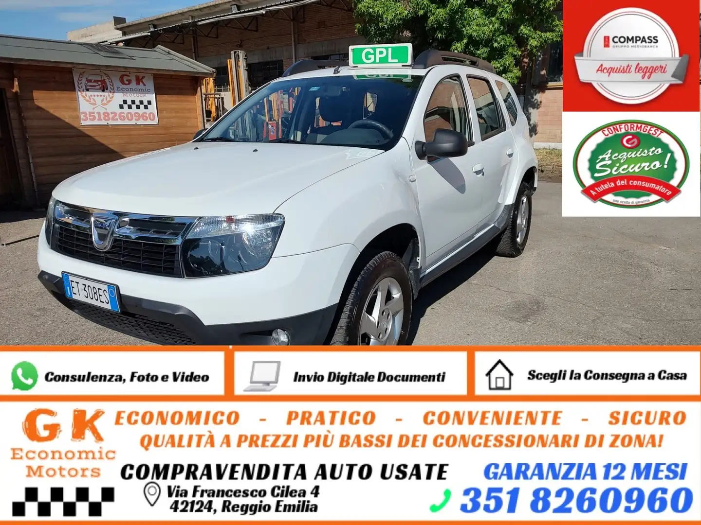 Dacia Duster 1.6 110CV 4x2 GPL Lauréate, OK NEOPATENTATI, GARA Blanc - 1