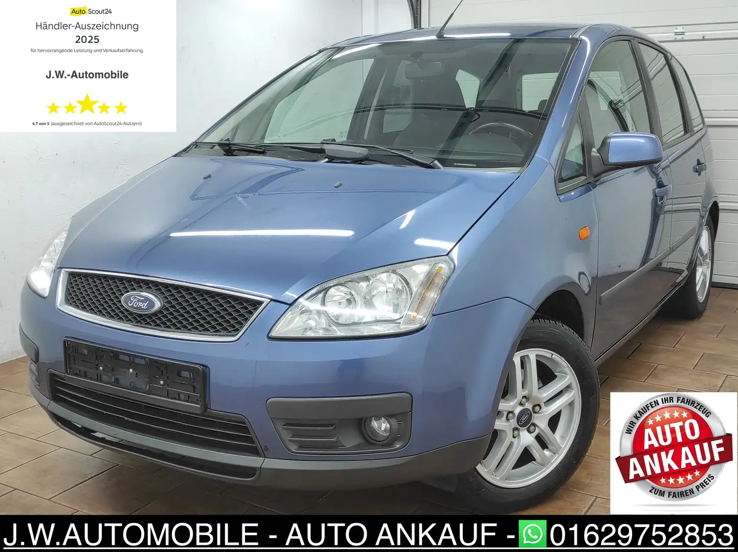Ford Focus C-Max 1.6 KLIMA 1-HAND EURO-4 AHK 8xRÄDER BC Futura Синий - 2