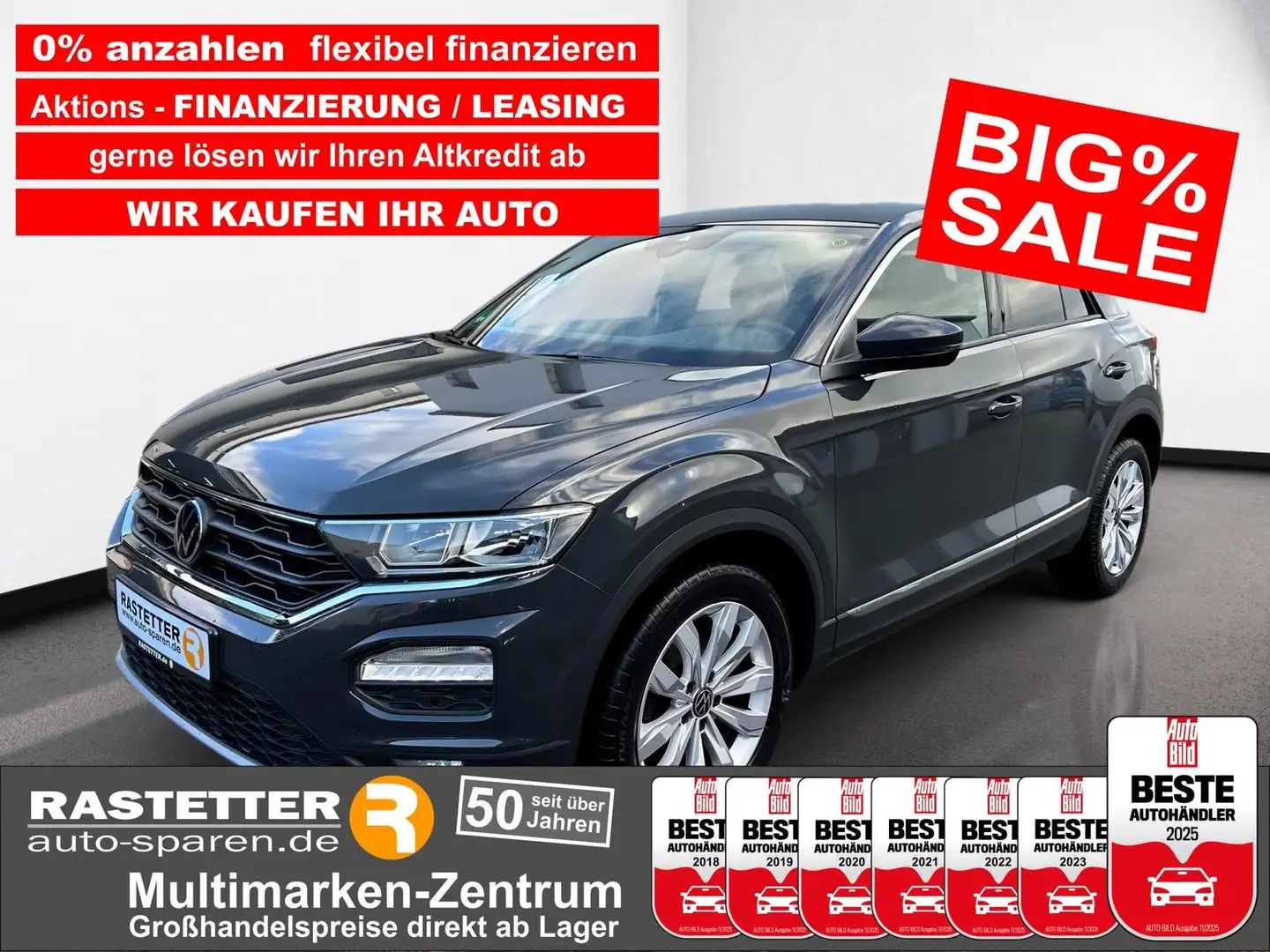 Volkswagen T-Roc TSI Sport AppConnectNavi+Winter+Shadow+PDC+Klimaau Grau - 1
