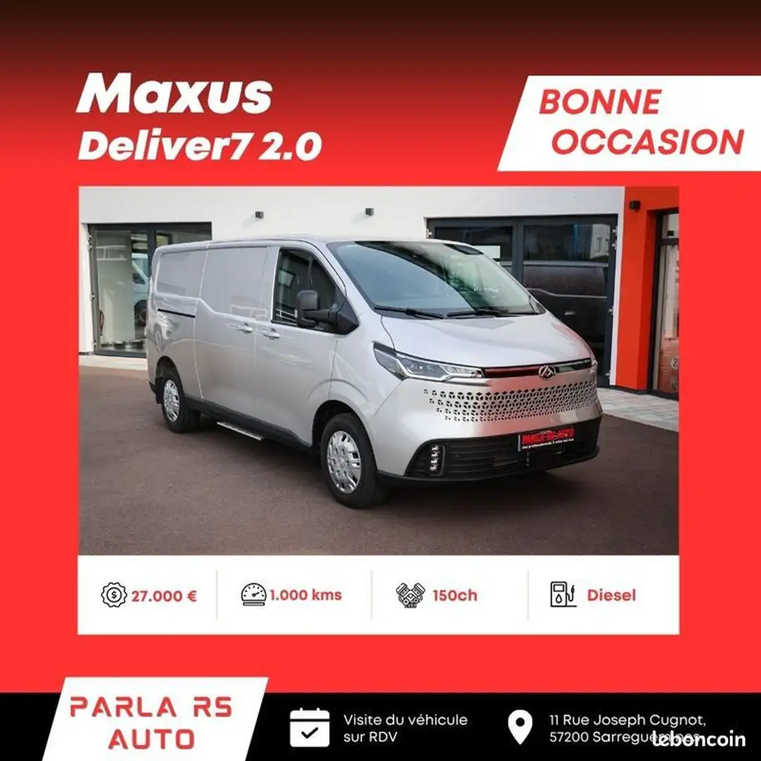 Maxus eDeliver 7 Deliver7 2.0 150ch traction AV L2H1 3 places Gris - 1