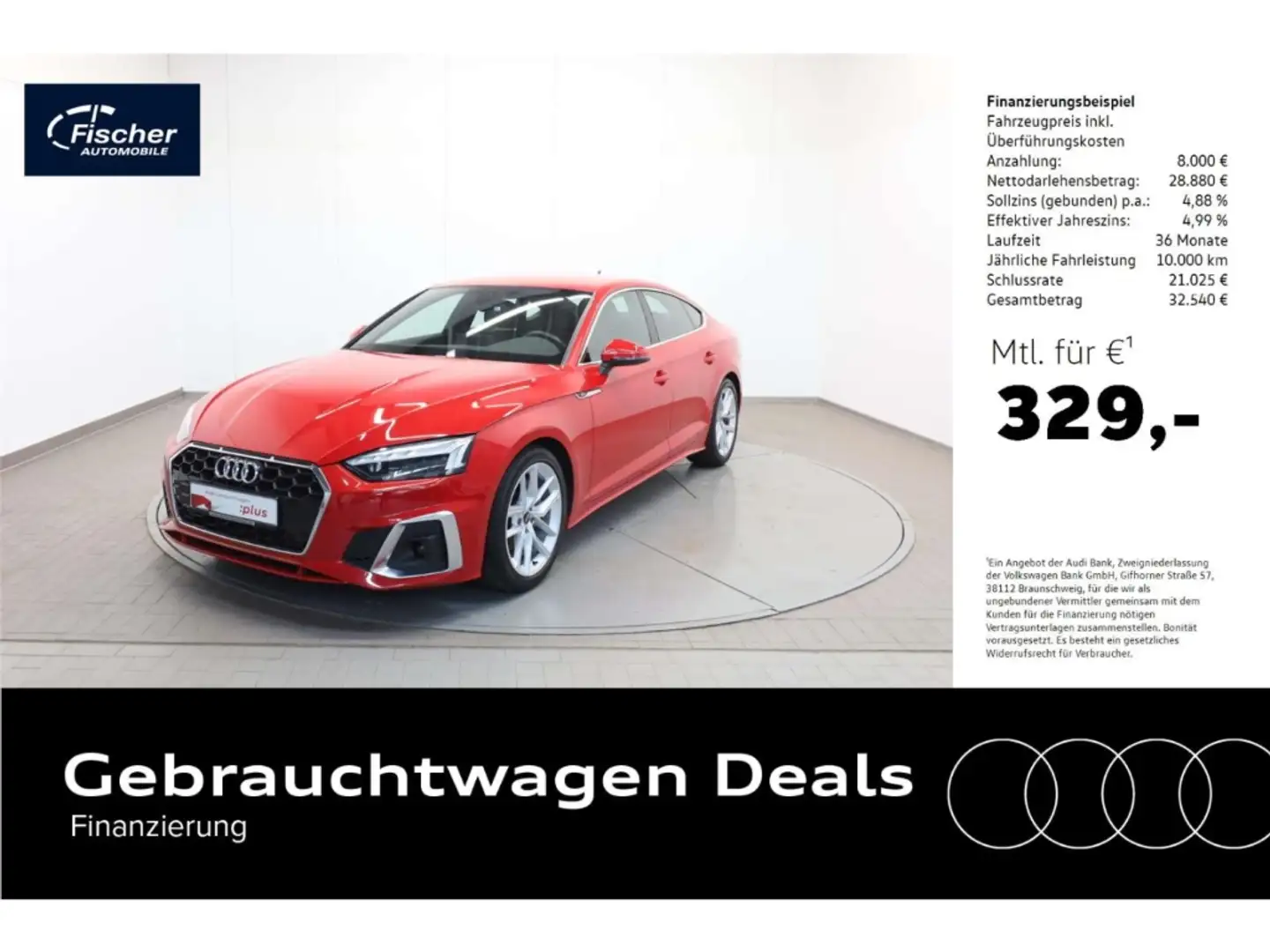 Audi A5 Sportback 40 TDI S line S-Tronic NAV/Matrix Rot - 1