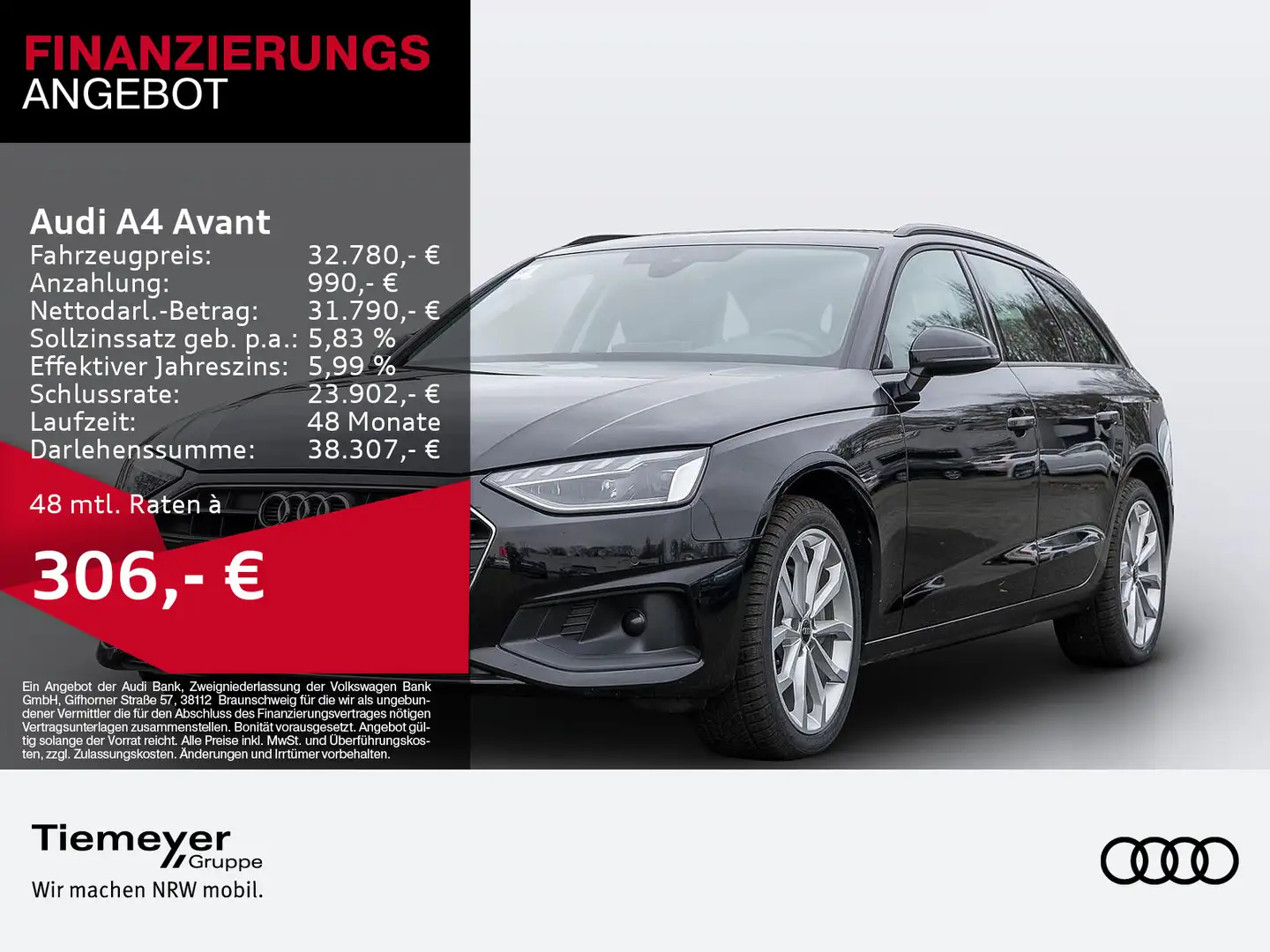 Audi A4 40 TFSI AHK BUSINESS LM19 Schwarz - 1