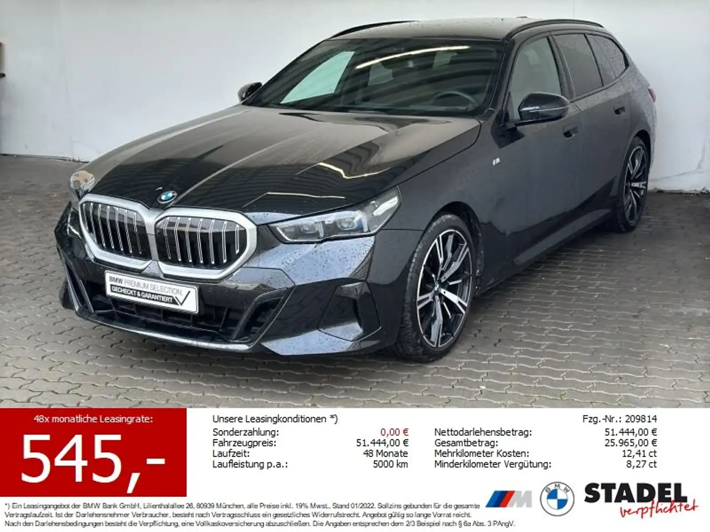 BMW 520 i Touring M Sport Navi20ZollAHK.Pano.360°.ACC Schwarz - 1