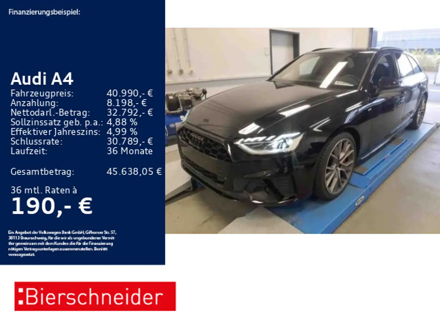 Audi A4 Av 40 TDI 2x S-Line AHK MATRIX STAND 19 Schwarz - 1