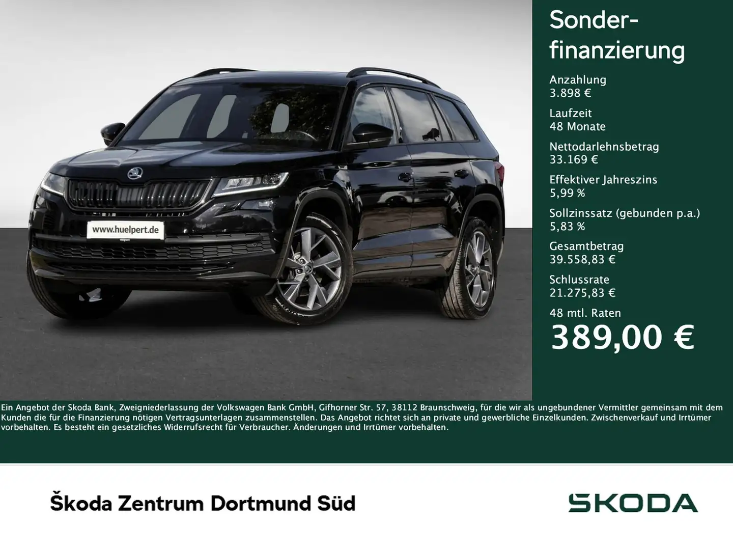 Skoda Kodiaq 2.0 SPORTLINE 4X4 STANDHZ. PANO AHK LM19 Noir - 1