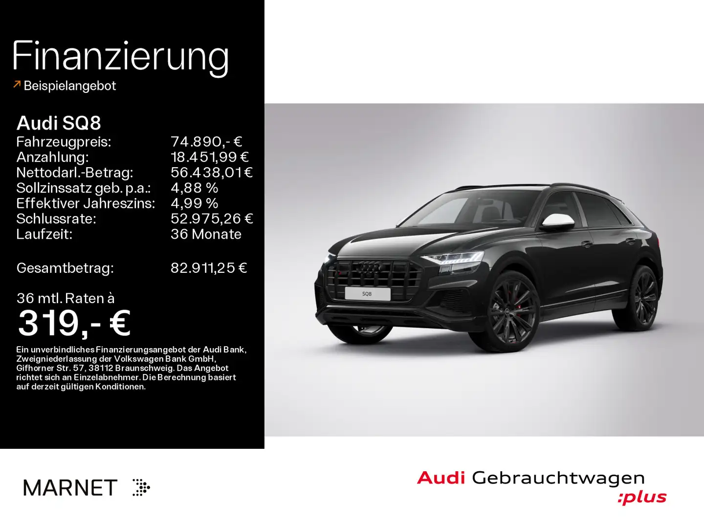 Audi SQ8 SUV 4.0 TFSI quattro*B&O*Optikpaket*AHK*Stan Noir - 1