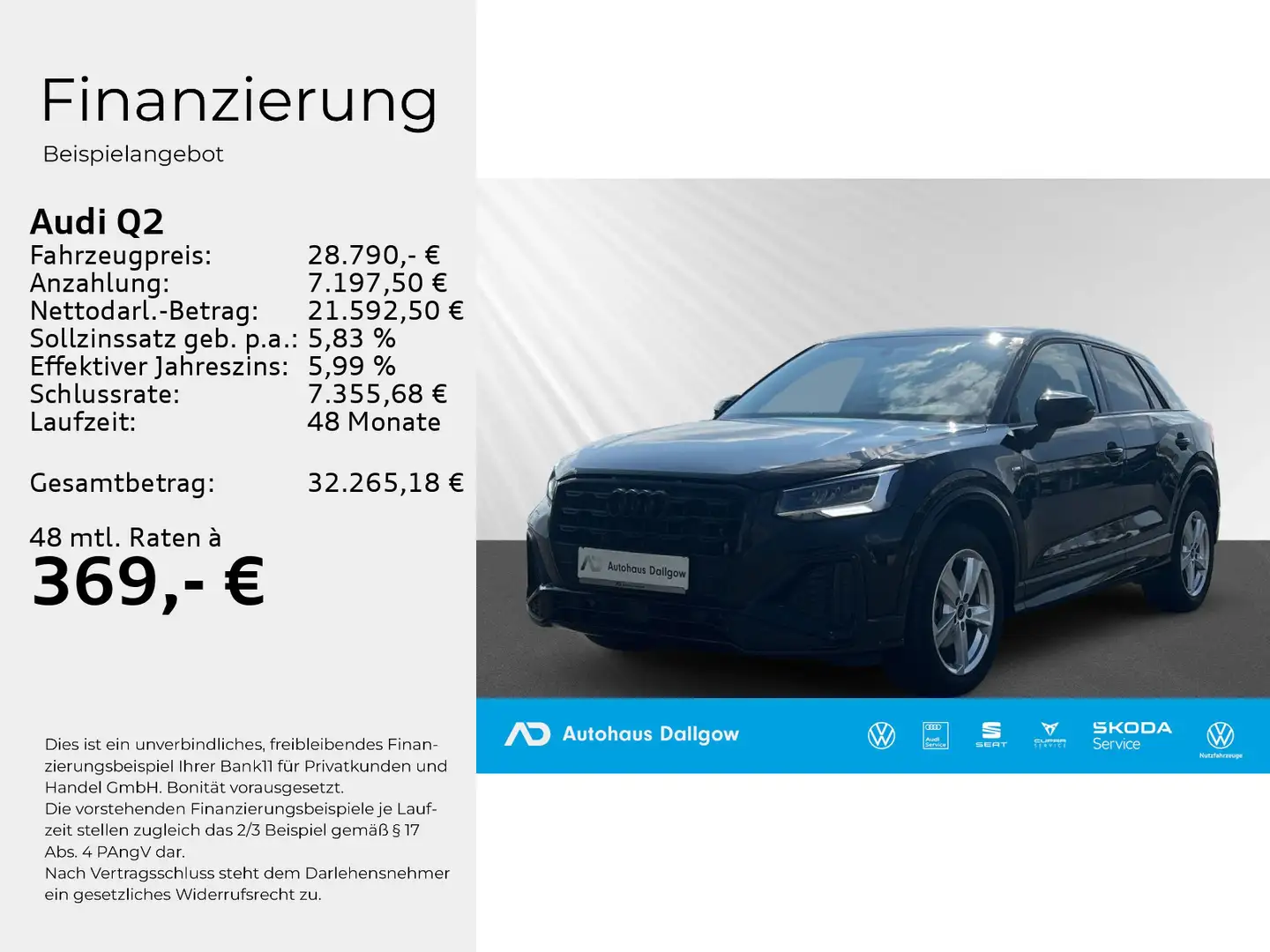 Audi Q2 S line 35TFSI 150 PS S tronic LED+PDC+Climatr Schwarz - 2