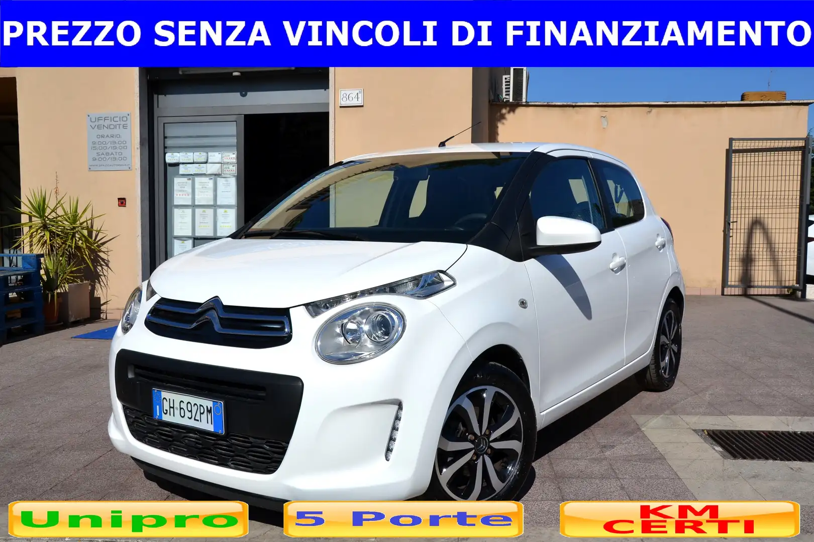 Citroen C1 1.0 VTi 72CV **PREZZO VERO**OK NEOPATENTATI** Bianco - 1
