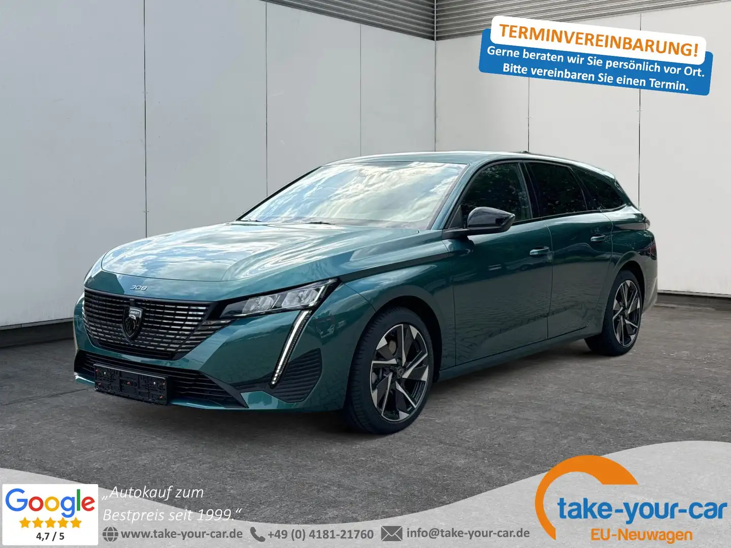 Peugeot 308 SW Allure EAT8+SHZ+AGR+KAMERA+ACC+KLIMA+LED+PDC... Modrá - 1