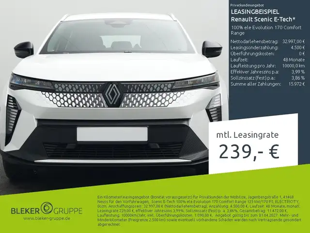 Renault Scenic 100% ele Evolution 170 Comfort Range