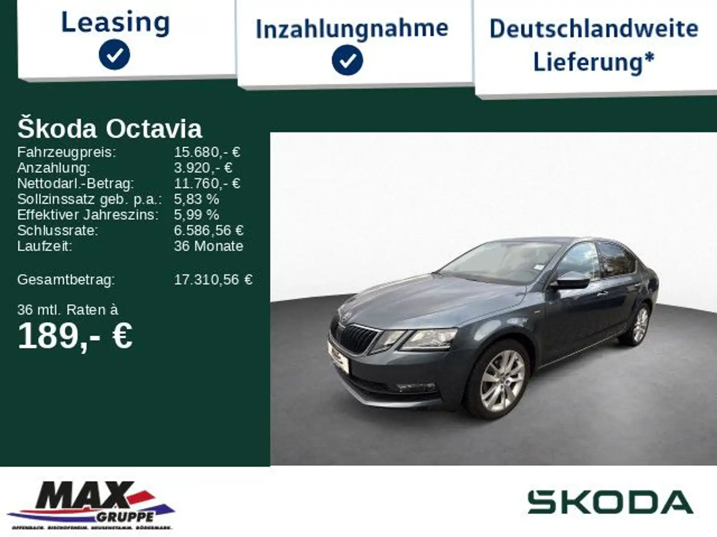 Skoda Octavia Clever 1.5 TSI LED+TEMPO+CPLAY+ Argent - 1