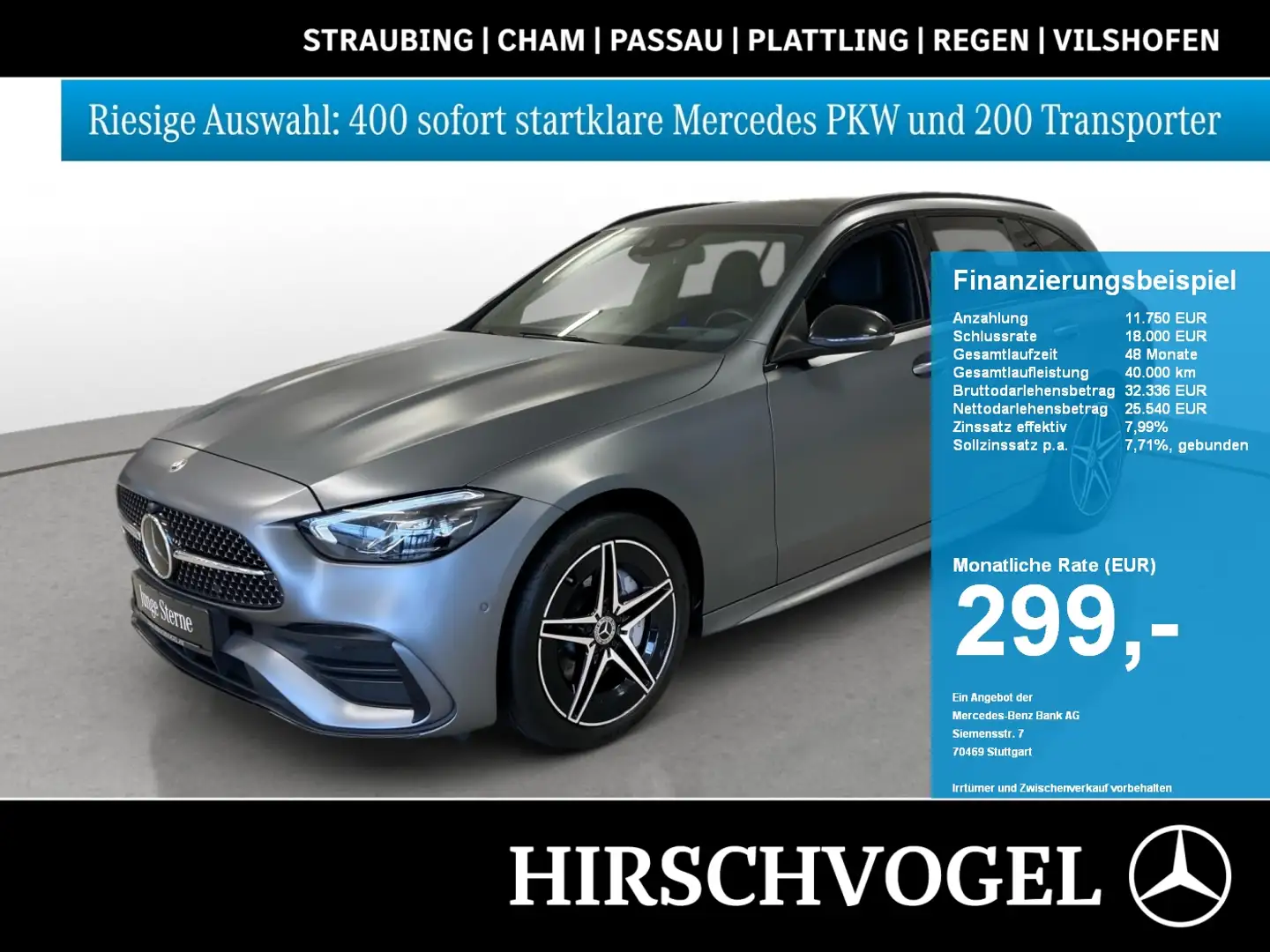 Mercedes-Benz C 300 e AMG-Line+Night+AHK+DISTRON+MBUX+Navi-Pr. Gris - 1