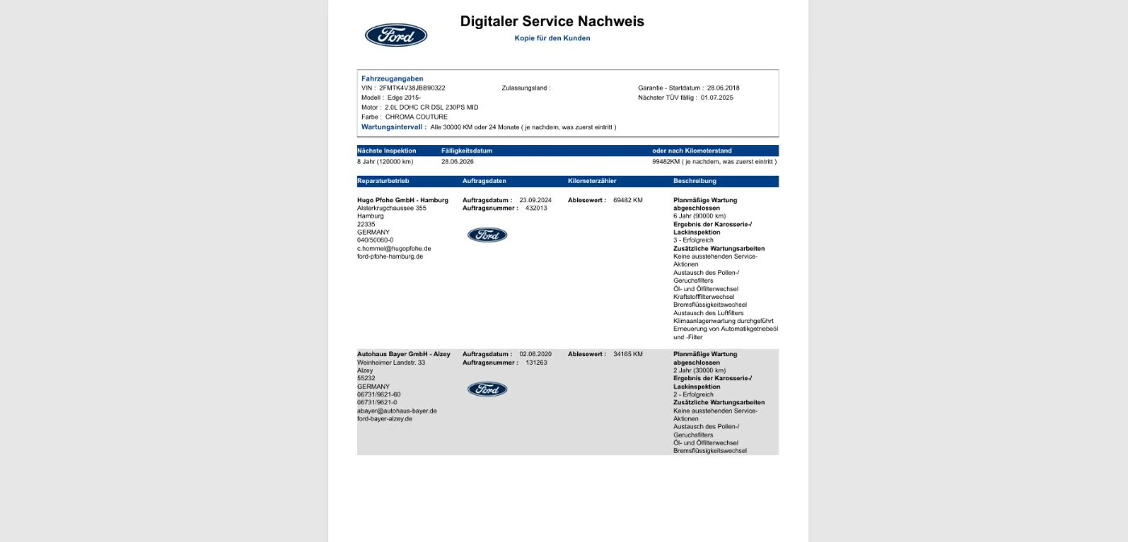Ford Edge 4x4 Vignale Standheiz. Leder Glasdach Navi — photo 4