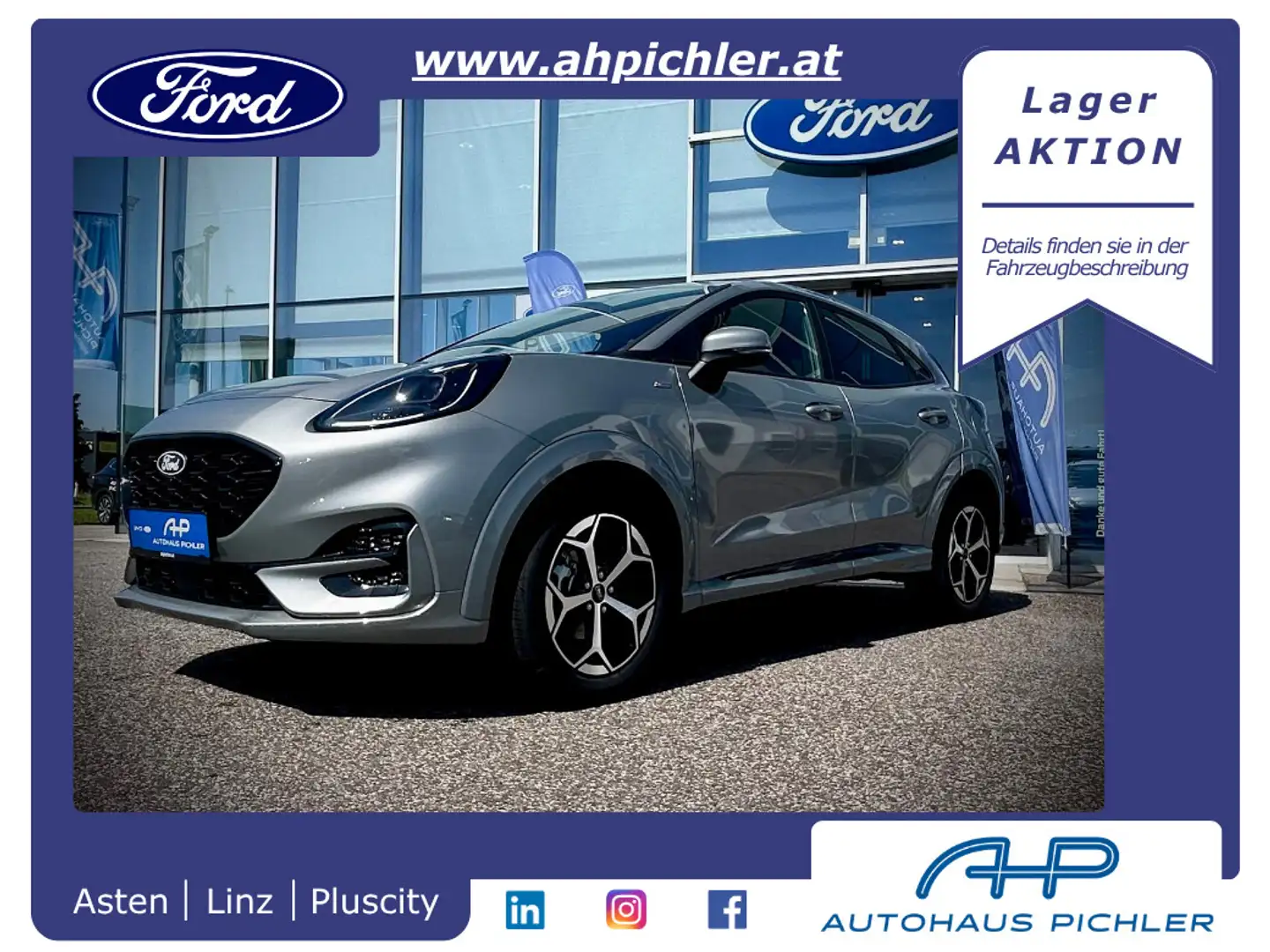 Ford Puma ST-Line 1,0 EcoB. 125PS LEASING AKTION Silber - 1