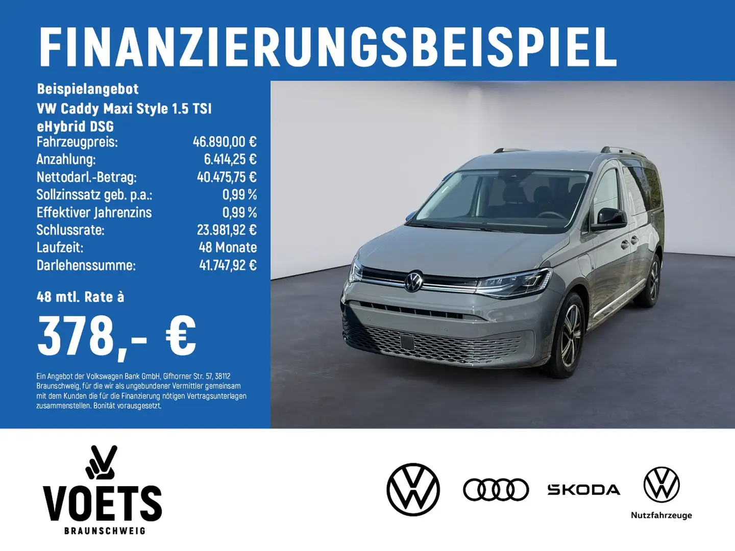 Volkswagen Caddy Maxi Style 1.5 TSI eHybrid DSG Prämie 5000  in... Grau - 2