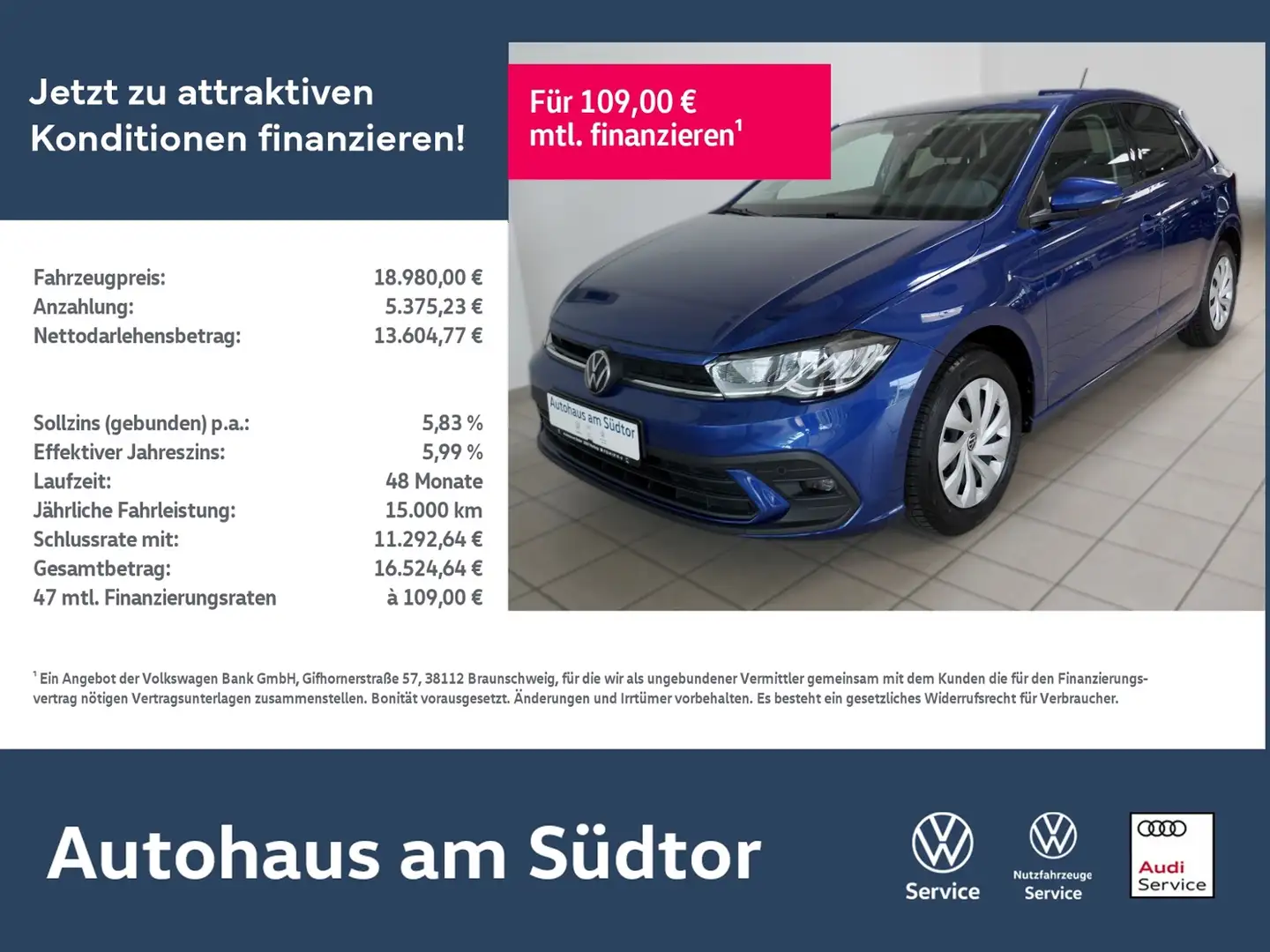 Volkswagen Polo Life 1.0 MPI | LED RFK GRA Navi Blau - 1