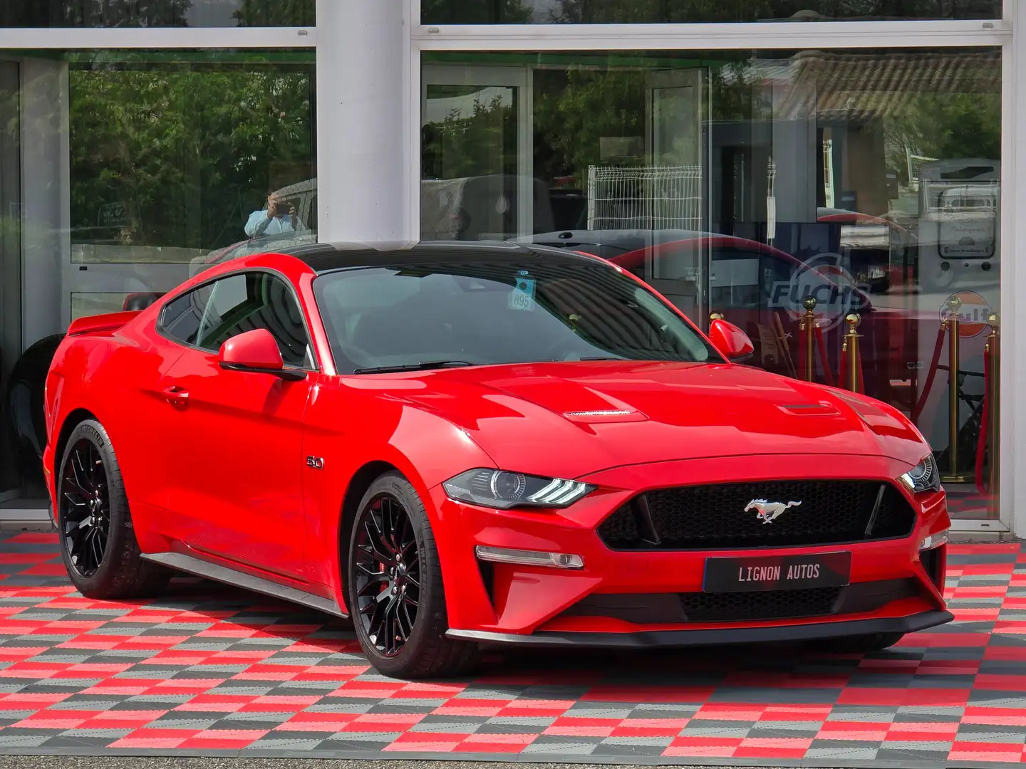 Ford Mustang V8 Fastback Gt 450ch Bva10 Premium Rouge - 2