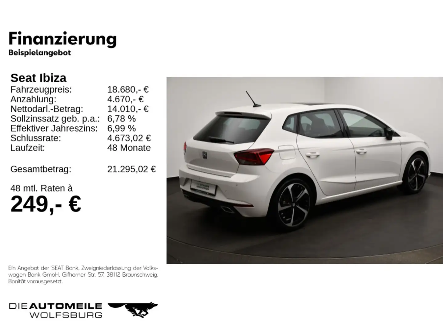 SEAT Ibiza 1.0 TSI Pano/ACC/Einparkhi Weiß - 2