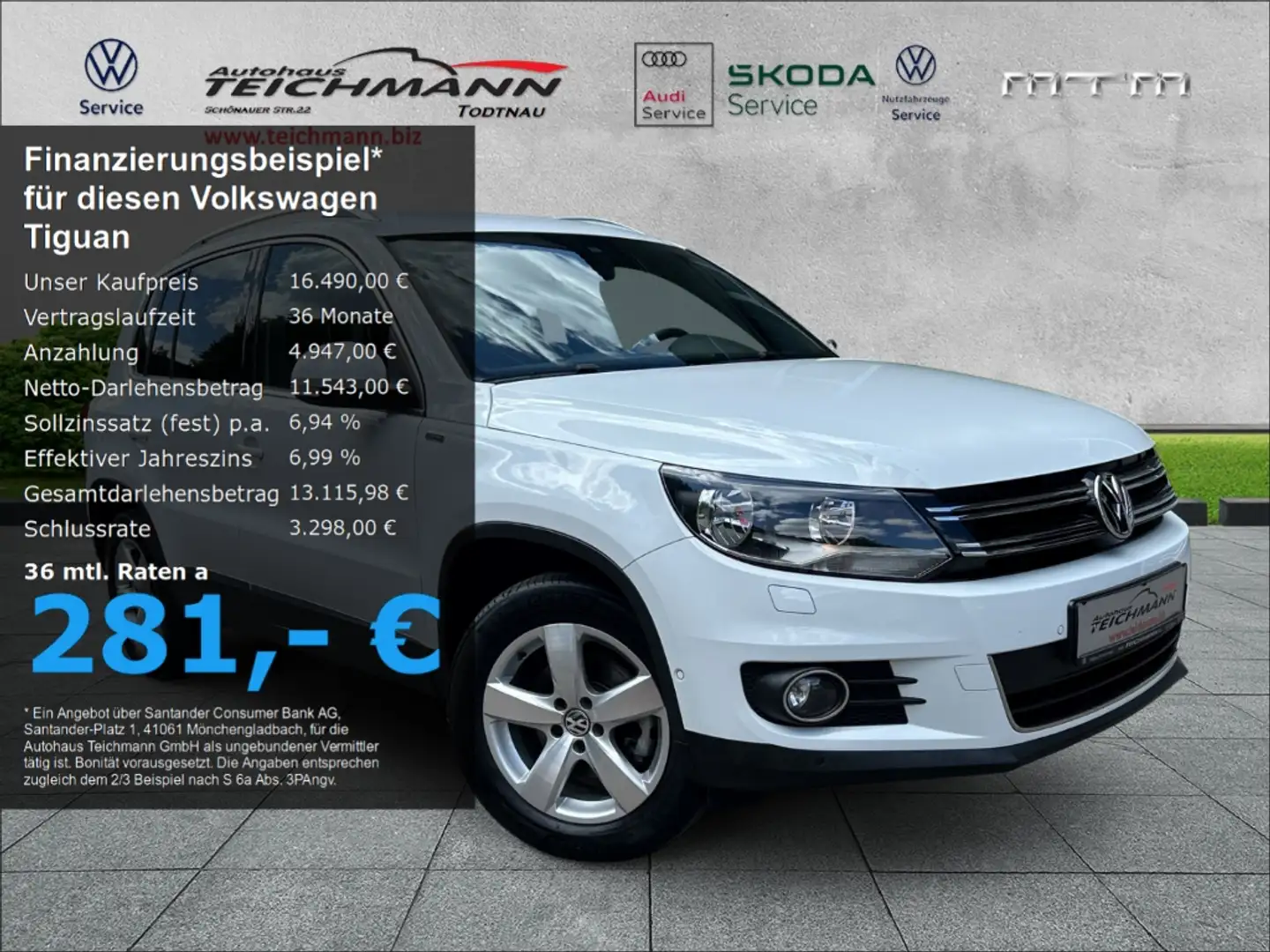 Volkswagen Tiguan Lounge Sport & Style 4Motion 2.0 TDI Blanc - 1