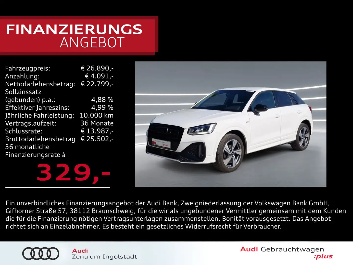 Audi Q2 35 TFSI 2x S line AHK virtual NAVI Opt-schw+ Weiß - 1