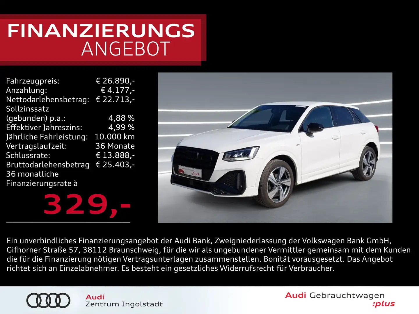 Audi Q2 35 TFSI 2x S line AHK virtual NAVI Opt-schw+ Weiß - 1