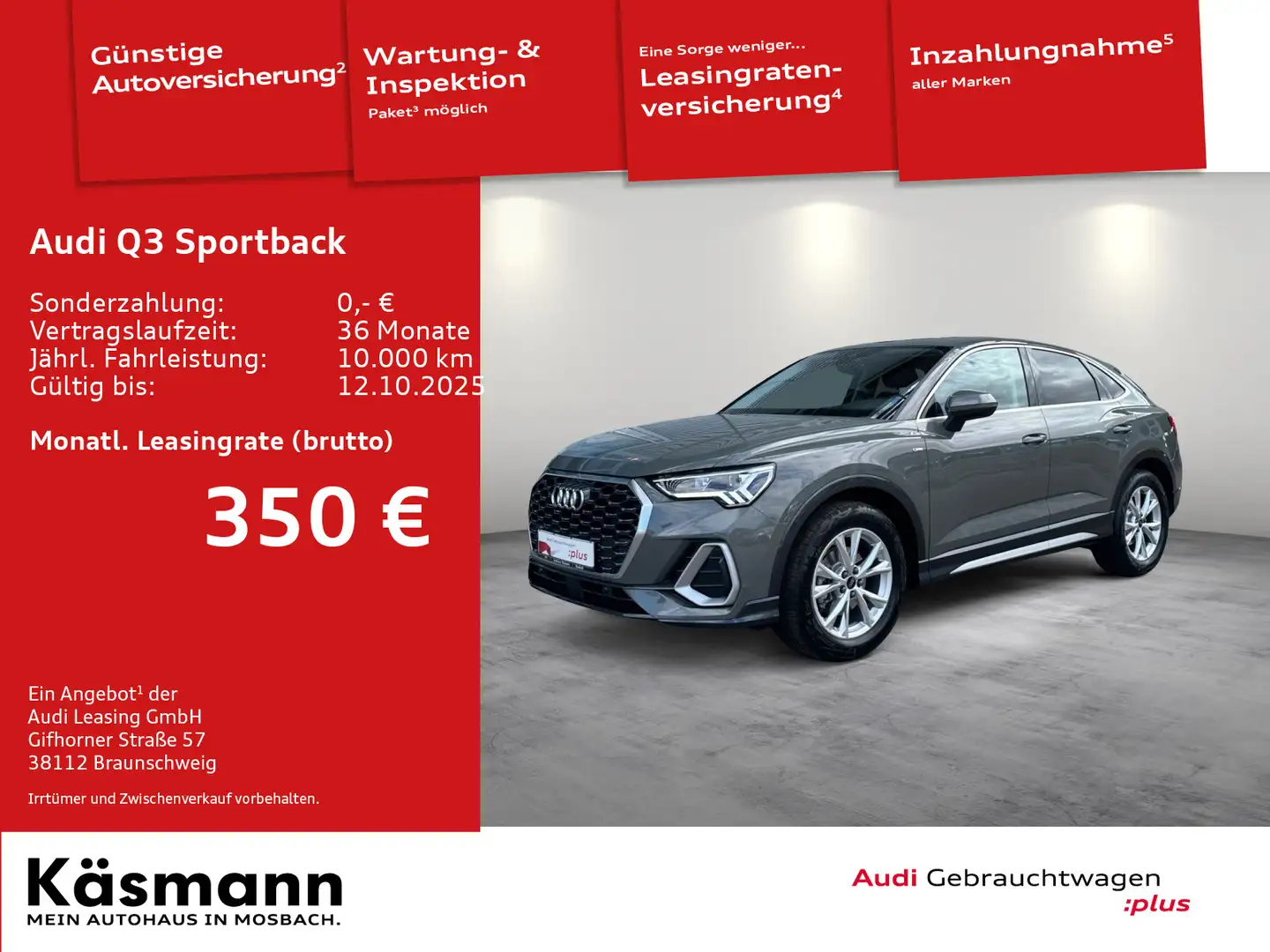 Audi Q3 S line 35TFSI LED AHK NAV ACC VIRT Grau - 1