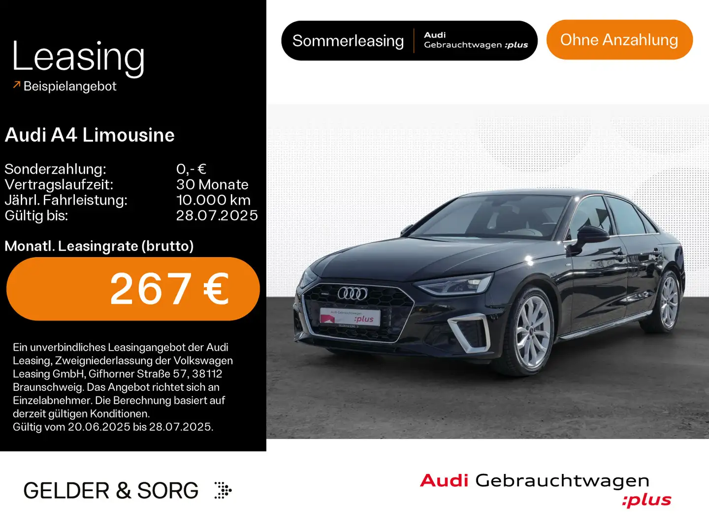 Audi A4 S line 45 TFSI qu. RFK*Virtual Noir - 1
