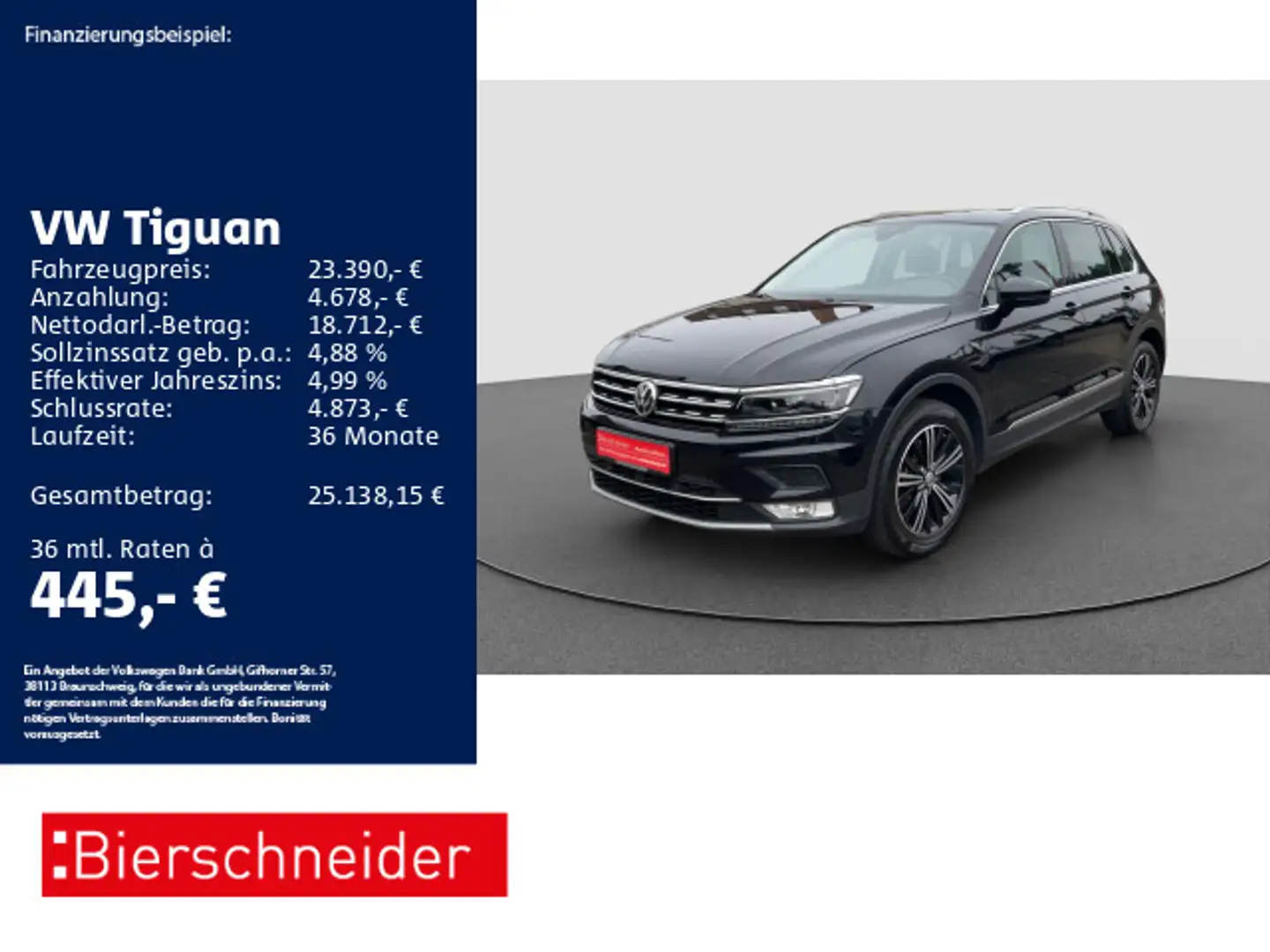 Volkswagen Tiguan 2.0 TDI DSG 4Mo Highline AHK PANO AID HuD Noir - 1