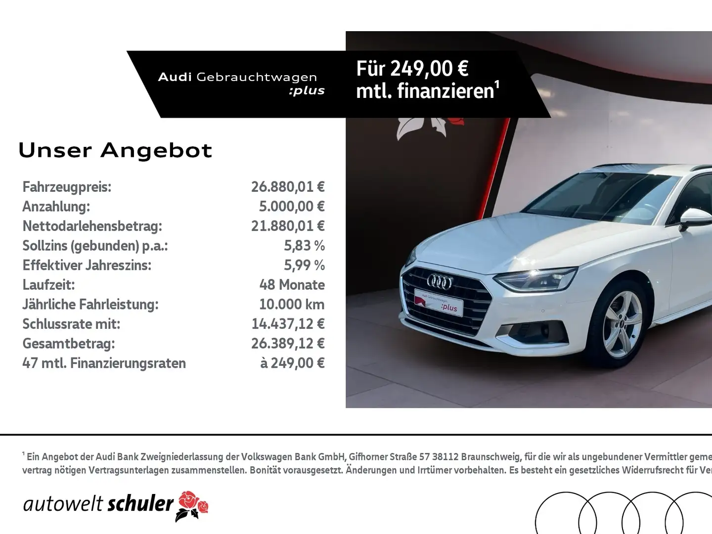 Audi A4 Avant 35 2.0 TDI S-tronic advanced Navi ACC RFK L Weiß - 1