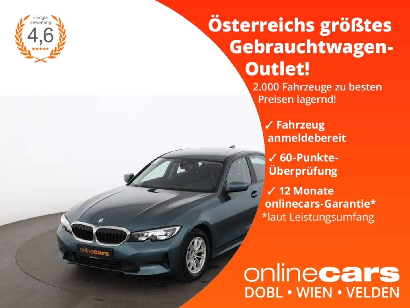 BMW 318 d Advantage Aut LED NAVI ASSIST R-CAM PDC Bleu - 1