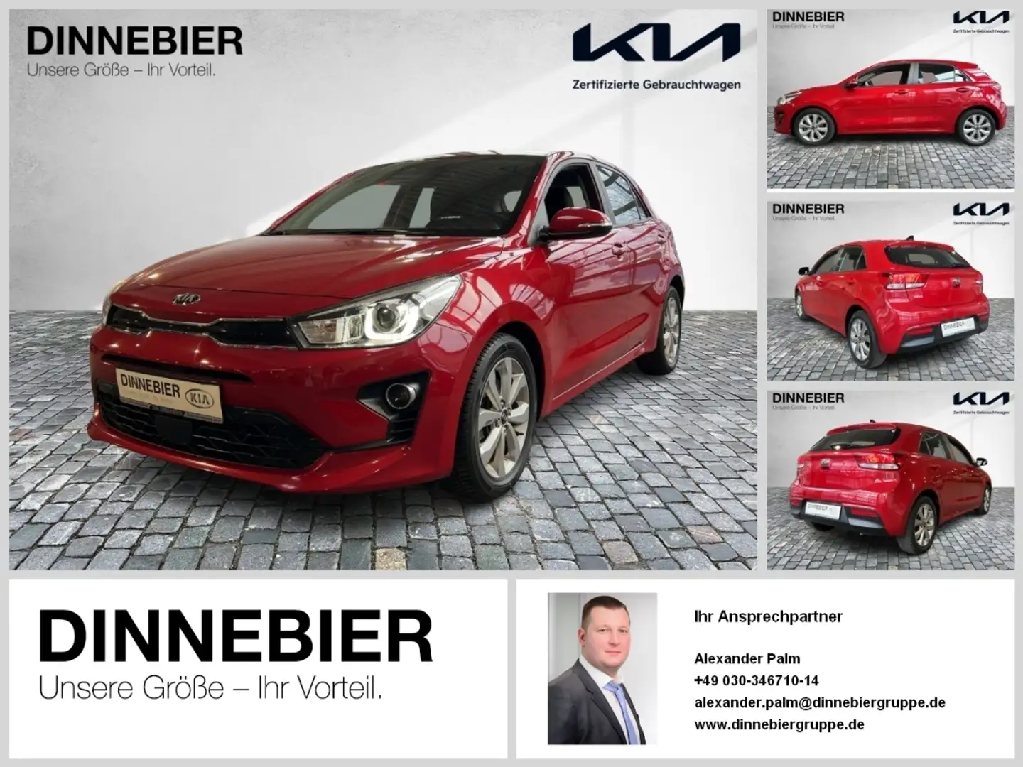 Kia Rio 1.0T 100 VISION LED NAVI. 74kW/ 101PS Schalter Rood - 1