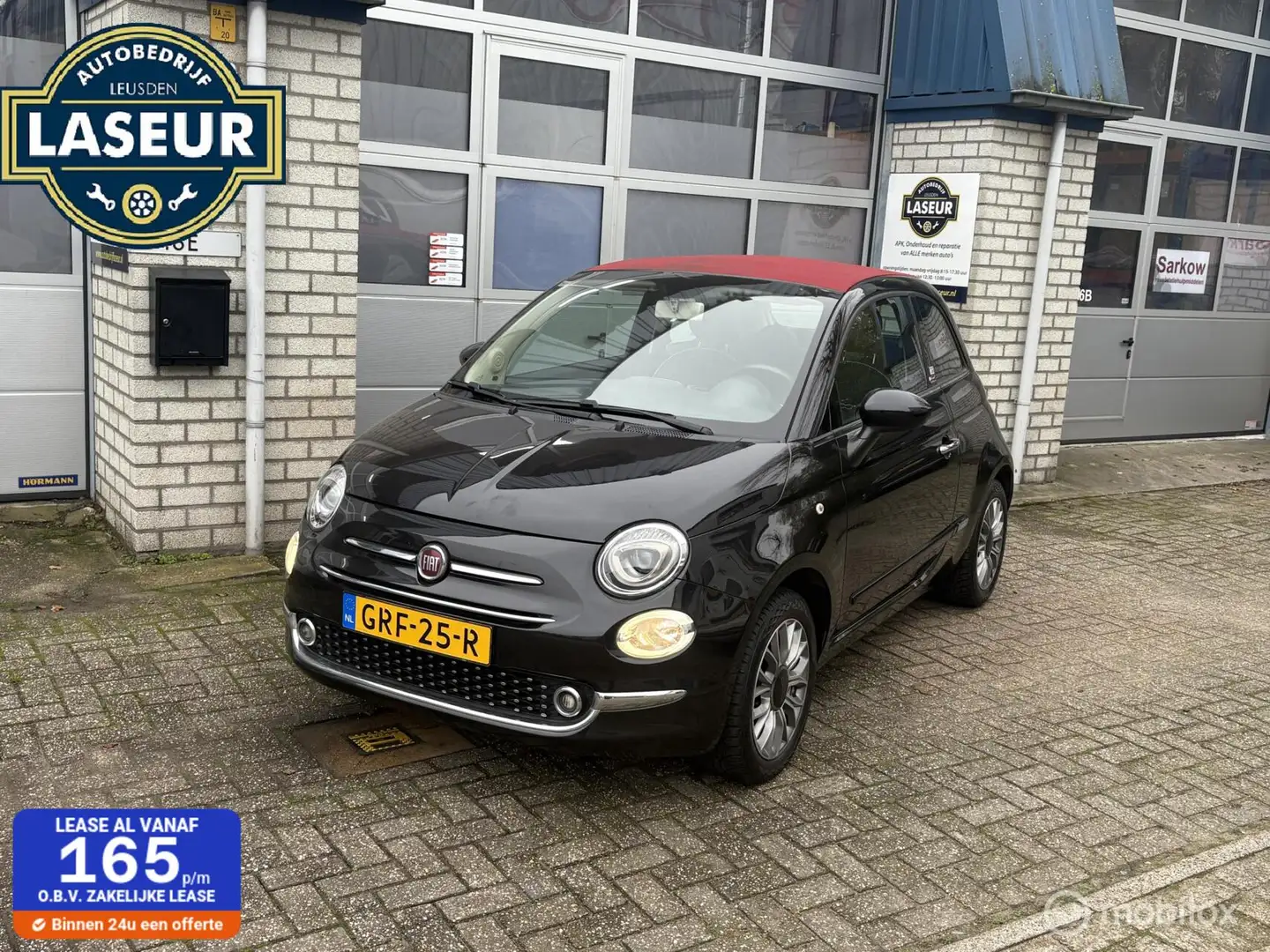 Fiat 500C 1.2 Lounge Zwart - 1