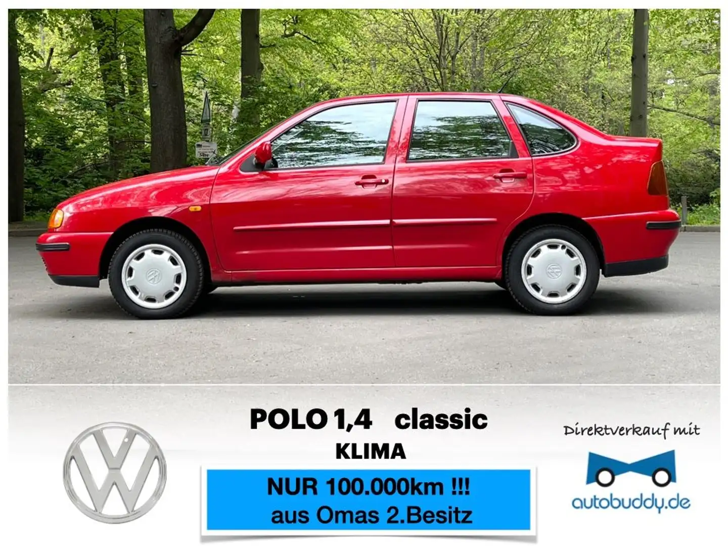 Volkswagen Polo 1.4 Classic *KLIMA / Oma´s Auto* Czerwony - 1