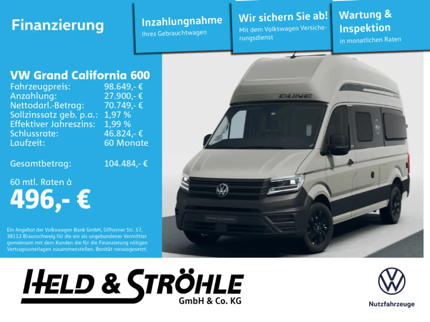 Volkswagen Grand California DUNE,Allrad,Dachkl.Dieselh. Gris - 1