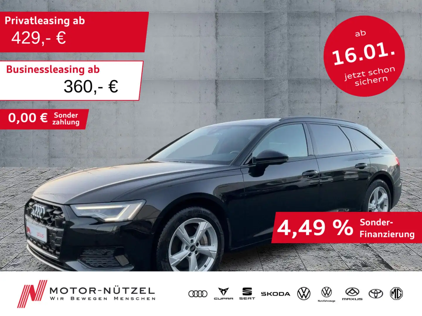 Audi A6 45 TDI QU ADVANCED MATRIX+NAVI+ACC+AHK Schwarz - 1