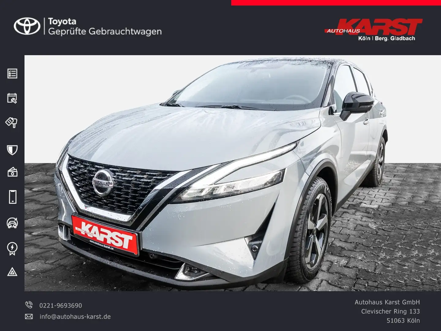 Nissan Qashqai 1.3 DIG-T N-CONNECTA *TOP-ZUSTAND* 360 ° Gris - 1