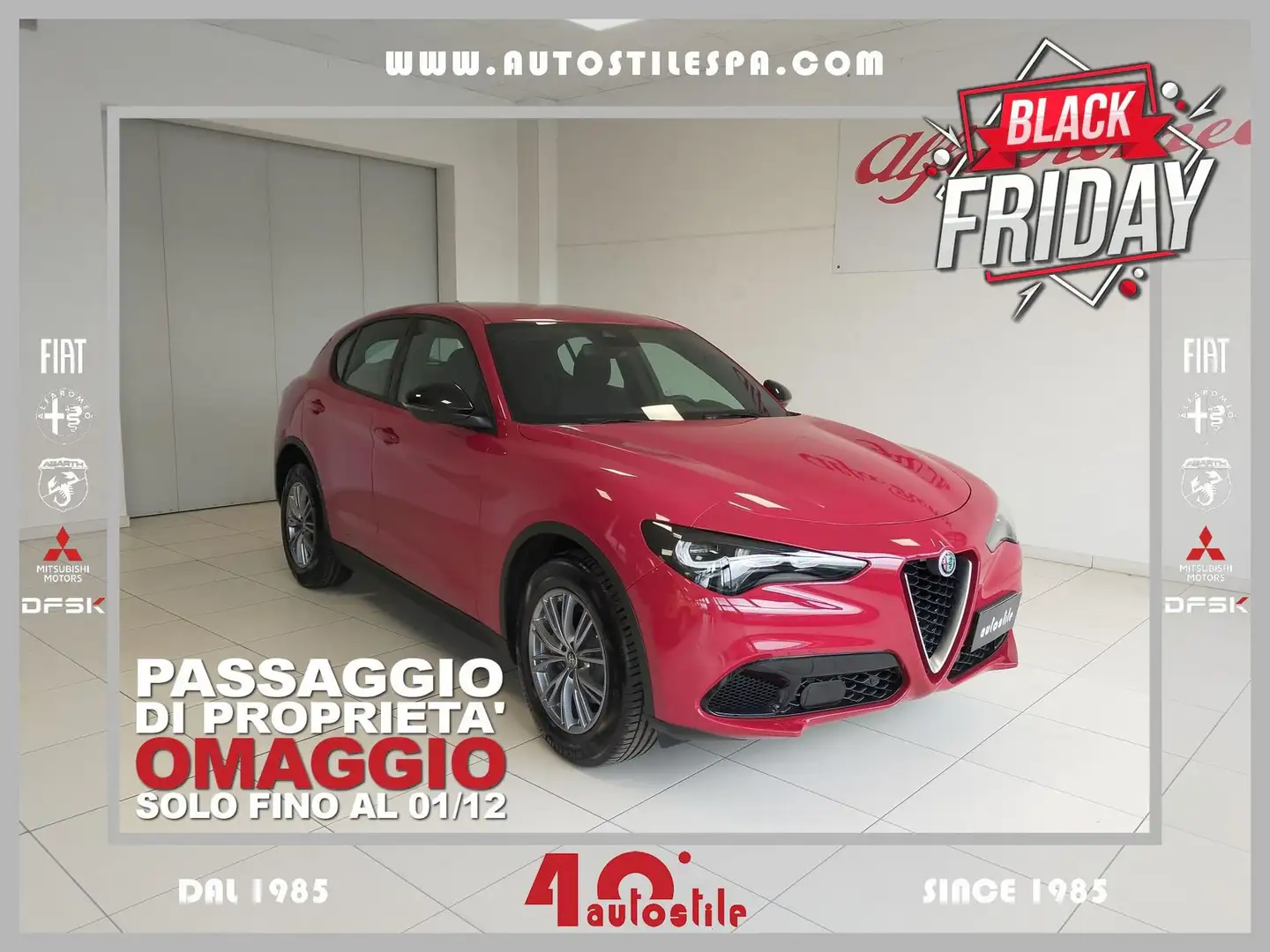 Alfa Romeo Stelvio 2.2 Turbodiesel 160 CV AT8 RWD Super KM0 Rouge - 1